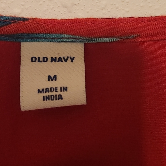 Old Navy Floral Wrap Dress - Red Medium - Picture 3 of 4